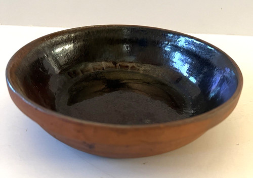 19thc redware dark - redware, 6.25"