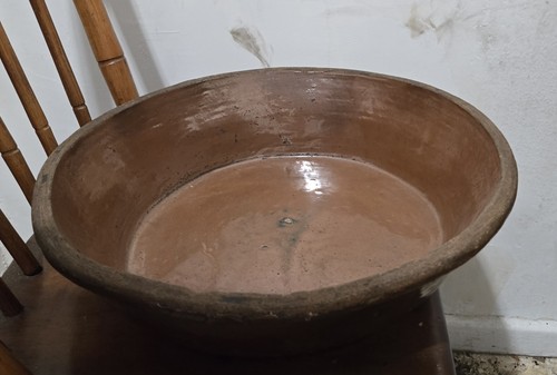 Antique yellowware redware - yellowware, 15"