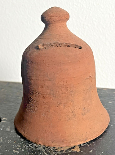 Antoque redware bell bank - bell,