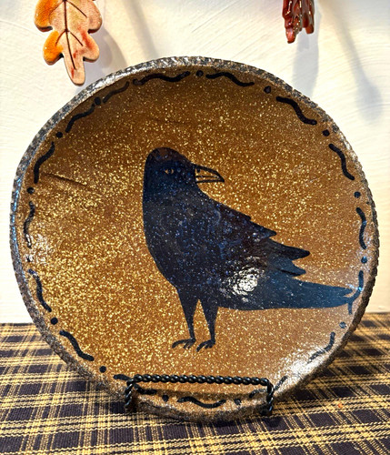 Fall halloween red ware crow - red,